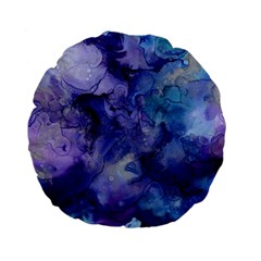 Ink Background Swirl Blue Purple Standard 15  Premium Flano Round Cushions