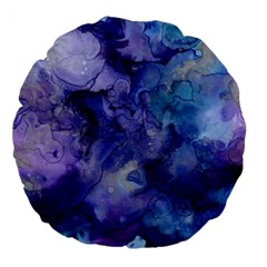 Ink Background Swirl Blue Purple Large 18  Premium Flano Round Cushions