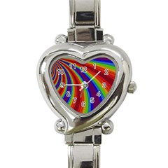 Abstract Pattern Lines Wave Heart Italian Charm Watch by Nexatart