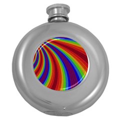 Abstract Pattern Lines Wave Round Hip Flask (5 Oz)