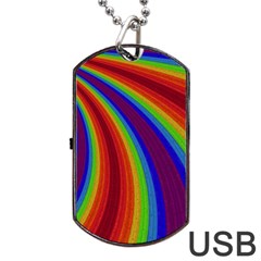 Abstract Pattern Lines Wave Dog Tag Usb Flash (two Sides) by Nexatart