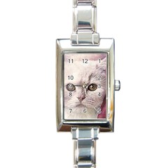 Cat Pet Cute Art Abstract Vintage Rectangle Italian Charm Watch by Nexatart