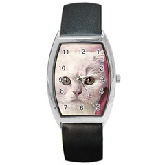 Cat Pet Cute Art Abstract Vintage Barrel Style Metal Watch by Nexatart