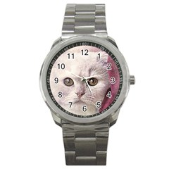 Cat Pet Cute Art Abstract Vintage Sport Metal Watch by Nexatart