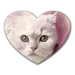 Cat Pet Cute Art Abstract Vintage Heart Mousepads Front