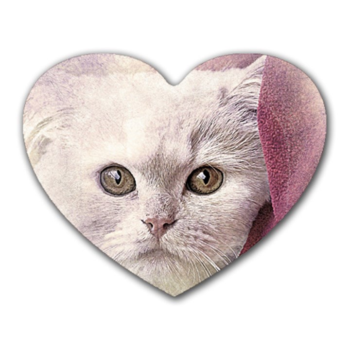 Cat Pet Cute Art Abstract Vintage Heart Mousepads