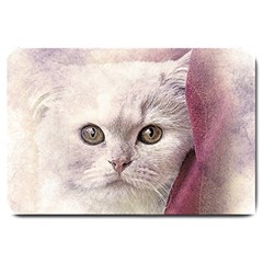 Cat Pet Cute Art Abstract Vintage Large Doormat  by Nexatart