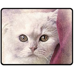 Cat Pet Cute Art Abstract Vintage Fleece Blanket (medium)  by Nexatart