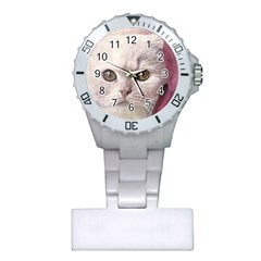 Cat Pet Cute Art Abstract Vintage Plastic Nurses Watch by Nexatart