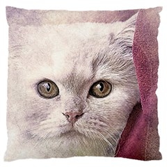 Cat Pet Cute Art Abstract Vintage Large Flano Cushion Case (two Sides)