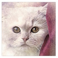 Cat Pet Cute Art Abstract Vintage Large Satin Scarf (square) by Nexatart