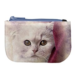 Cat Pet Cute Art Abstract Vintage Large Coin Purse