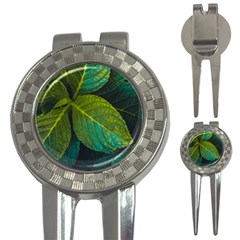 Green Plant Leaf Foliage Nature 3-in-1 Golf Divots by Nexatart