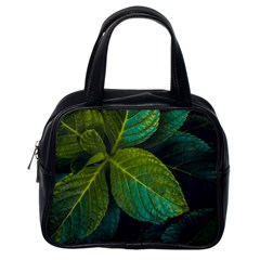 Green Plant Leaf Foliage Nature Classic Handbags (one Side) by Nexatart