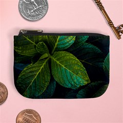 Green Plant Leaf Foliage Nature Mini Coin Purses by Nexatart