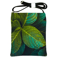 Green Plant Leaf Foliage Nature Shoulder Sling Bags by Nexatart