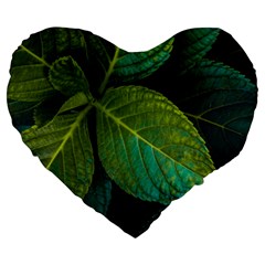 Green Plant Leaf Foliage Nature Large 19  Premium Heart Shape Cushions by Nexatart