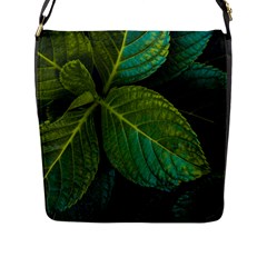 Green Plant Leaf Foliage Nature Flap Messenger Bag (l)  by Nexatart