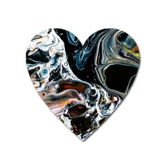 Abstract Flow River Black Heart Magnet by Nexatart