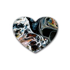 Abstract Flow River Black Heart Coaster (4 Pack)  by Nexatart