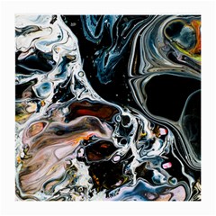 Abstract Flow River Black Medium Glasses Cloth (2-side) by Nexatart