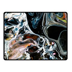 Abstract Flow River Black Fleece Blanket (small) by Nexatart