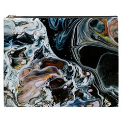 Abstract Flow River Black Cosmetic Bag (xxxl)  by Nexatart