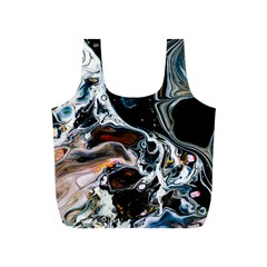 Abstract Flow River Black Full Print Recycle Bags (s)  by Nexatart