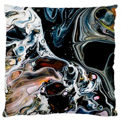 Abstract Flow River Black Standard Flano Cushion Case (one Side) by Nexatart