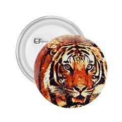 Tiger Portrait Art Abstract 2 25  Buttons by Nexatart