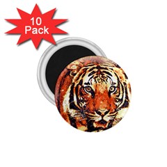 Tiger Portrait Art Abstract 1 75  Magnets (10 Pack)  by Nexatart