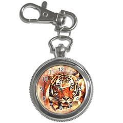 Tiger Portrait Art Abstract Key Chain Watches by Nexatart