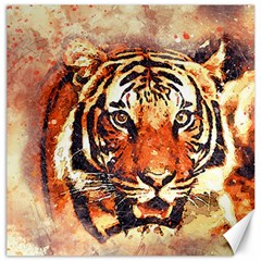 Tiger Portrait Art Abstract Canvas 20  X 20   by Nexatart