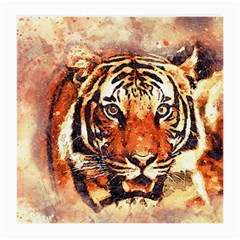 Tiger Portrait Art Abstract Medium Glasses Cloth (2-side) by Nexatart