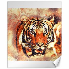 Tiger Portrait Art Abstract Canvas 11  X 14   by Nexatart