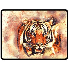 Tiger Portrait Art Abstract Fleece Blanket (large)  by Nexatart