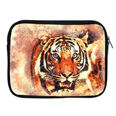 Tiger Portrait Art Abstract Apple Ipad 2/3/4 Zipper Cases by Nexatart