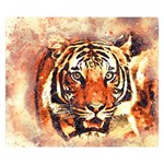 Tiger Portrait Art Abstract Double Sided Flano Blanket (Small)  50 x40  Blanket Back