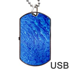 Background Art Abstract Watercolor Dog Tag USB Flash (One Side)