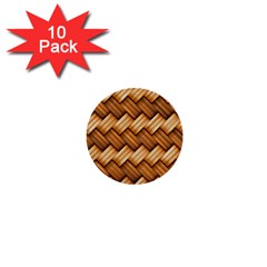 Basket Fibers Basket Texture Braid 1  Mini Buttons (10 Pack)  by Nexatart