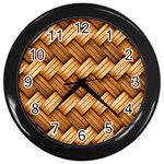 Basket Fibers Basket Texture Braid Wall Clocks (Black) Front