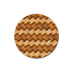 Basket Fibers Basket Texture Braid Magnet 3  (round)