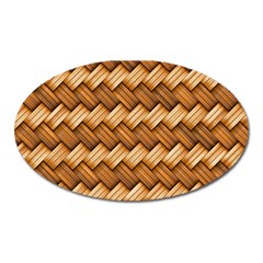 Basket Fibers Basket Texture Braid Oval Magnet by Nexatart