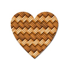 Basket Fibers Basket Texture Braid Heart Magnet by Nexatart