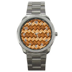 Basket Fibers Basket Texture Braid Sport Metal Watch by Nexatart