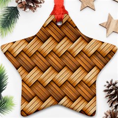 Basket Fibers Basket Texture Braid Star Ornament (two Sides) by Nexatart