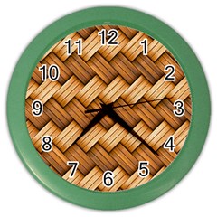 Basket Fibers Basket Texture Braid Color Wall Clocks by Nexatart