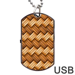 Basket Fibers Basket Texture Braid Dog Tag Usb Flash (one Side) by Nexatart