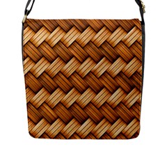 Basket Fibers Basket Texture Braid Flap Messenger Bag (l)  by Nexatart