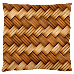 Basket Fibers Basket Texture Braid Large Flano Cushion Case (one Side) by Nexatart